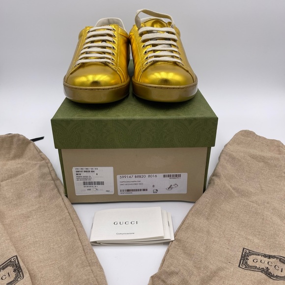 Gucci metallic Gold Ace Sneakers - Picture 5 of 8